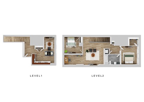 Floor plan for 2 beds, 1 bath, 1399 sqft